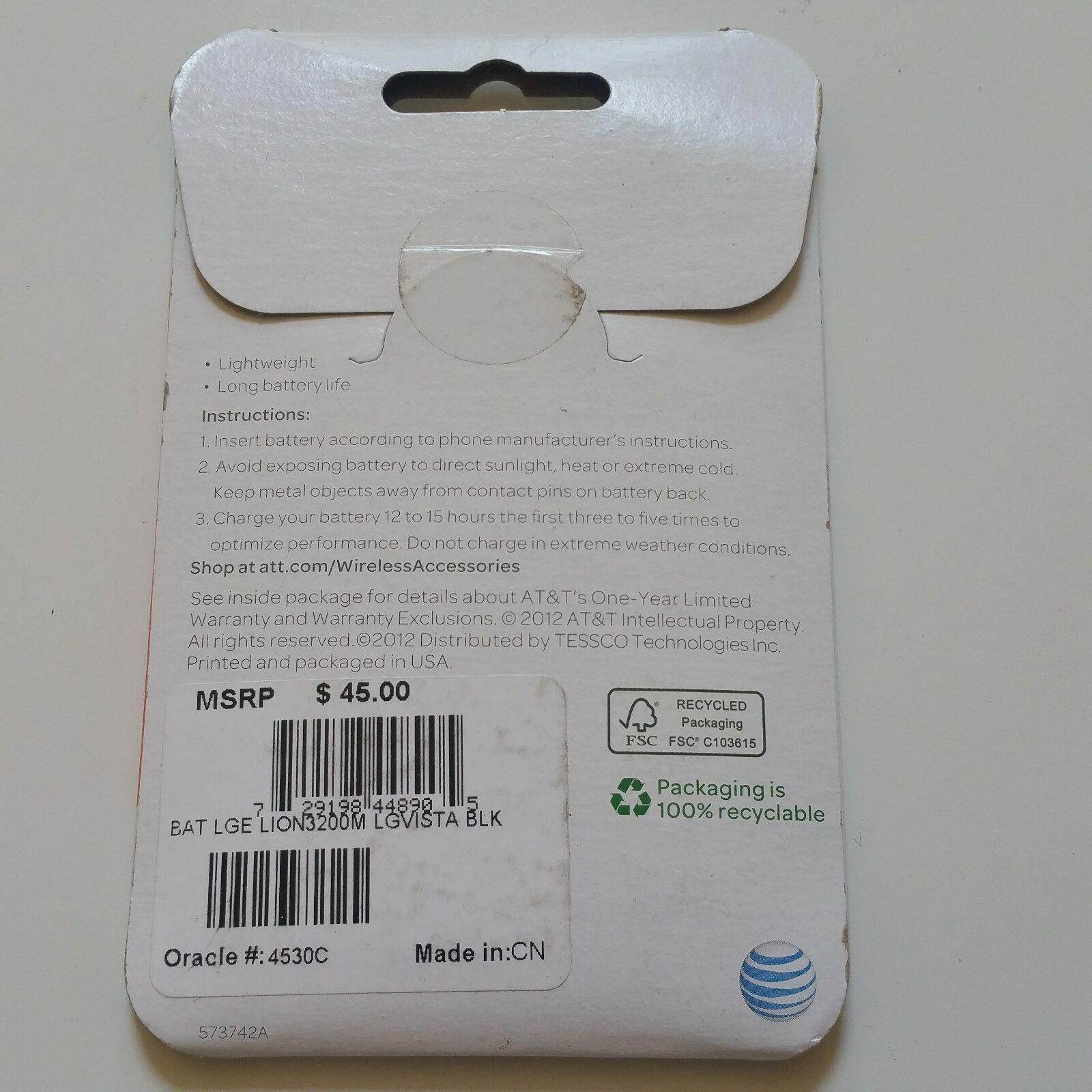 Li-ion Battery LG Vista 3200M LG BL-47TH EAC62298601 in AT&T Retail Pack NEW OEM