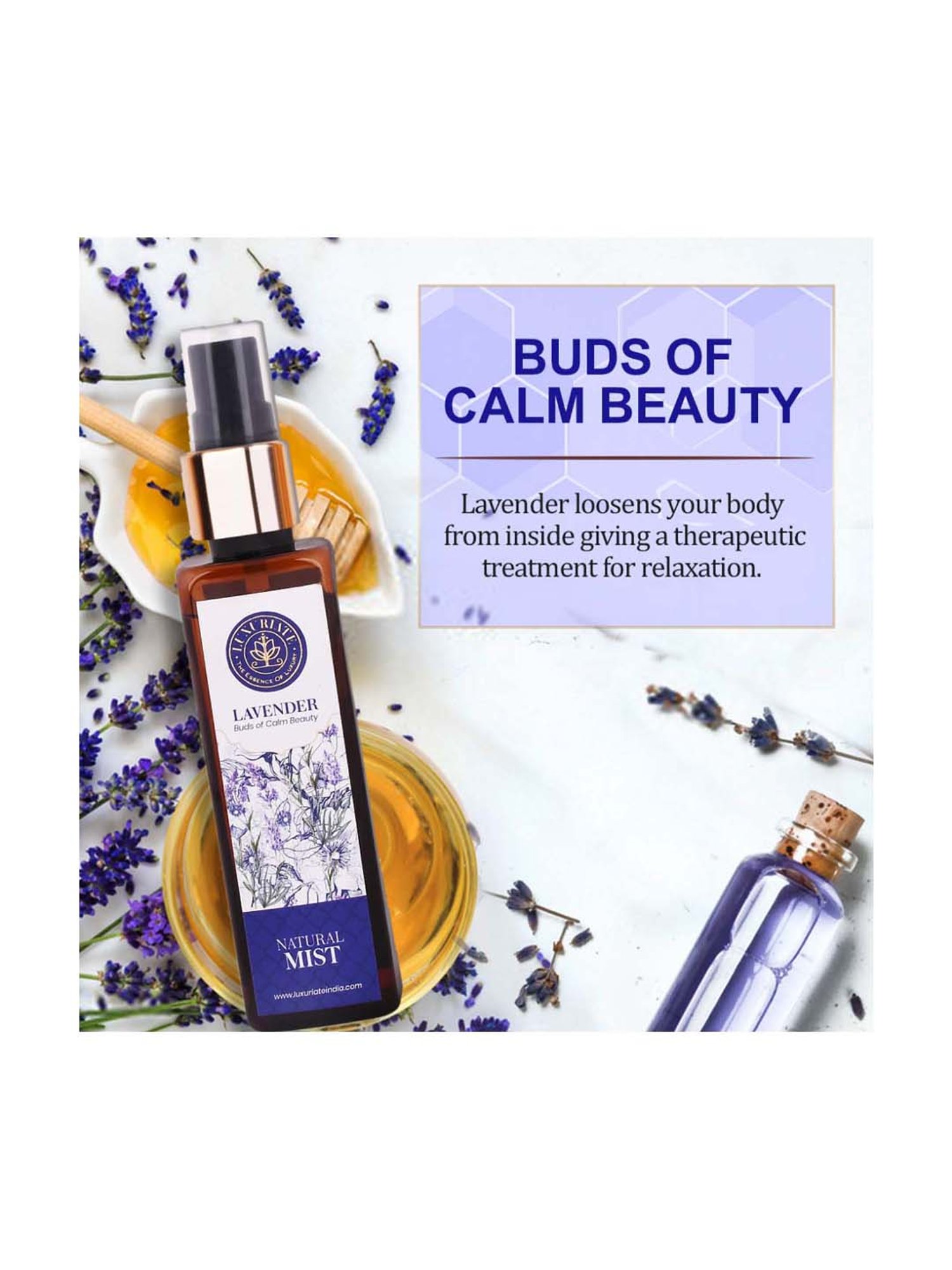 Luxuriate Pure and Natural Body or Face Lavender Mist Spray - 100 ml