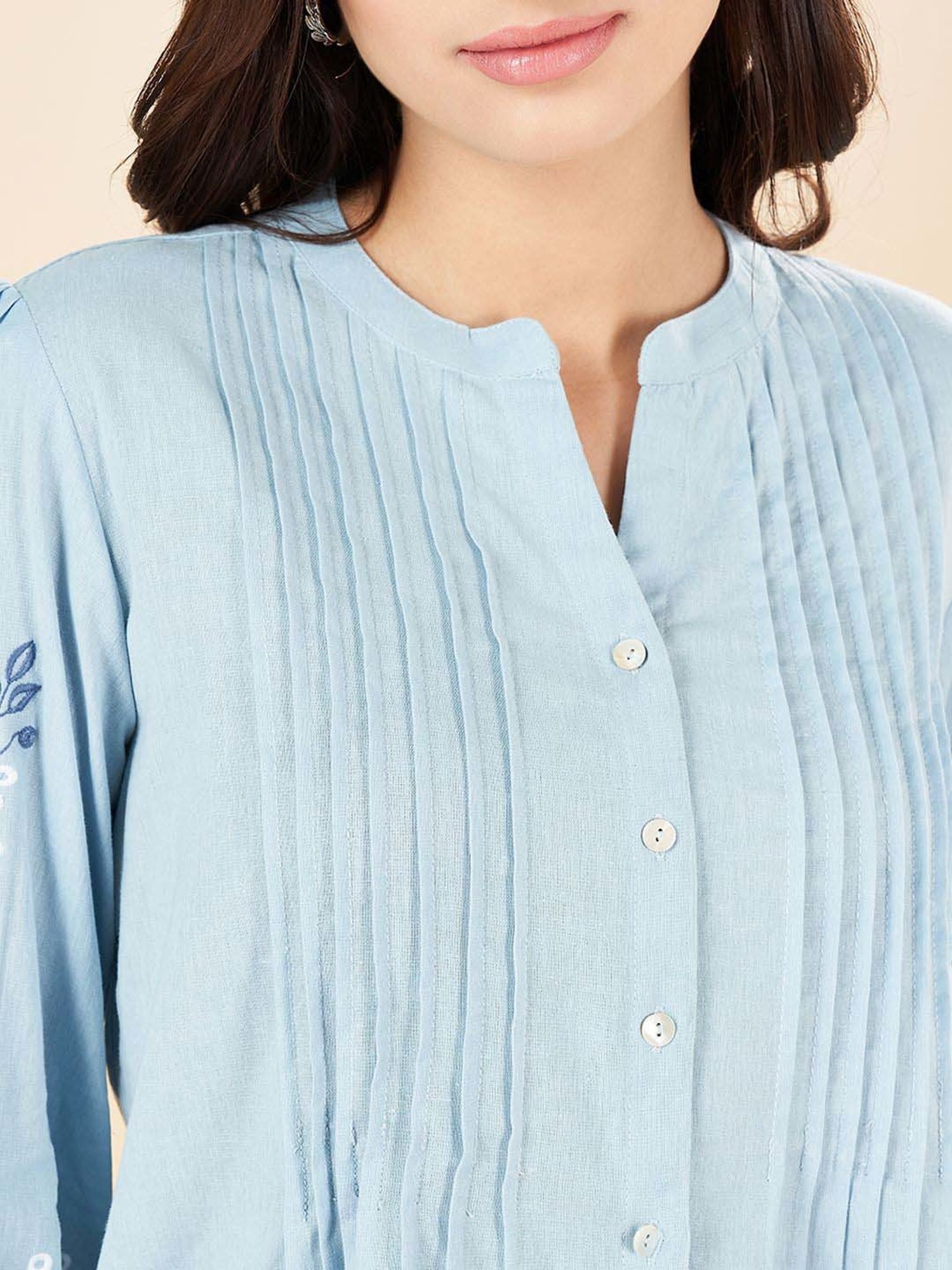 Akkriti by Pantaloons Dream Blue Printed Tunic