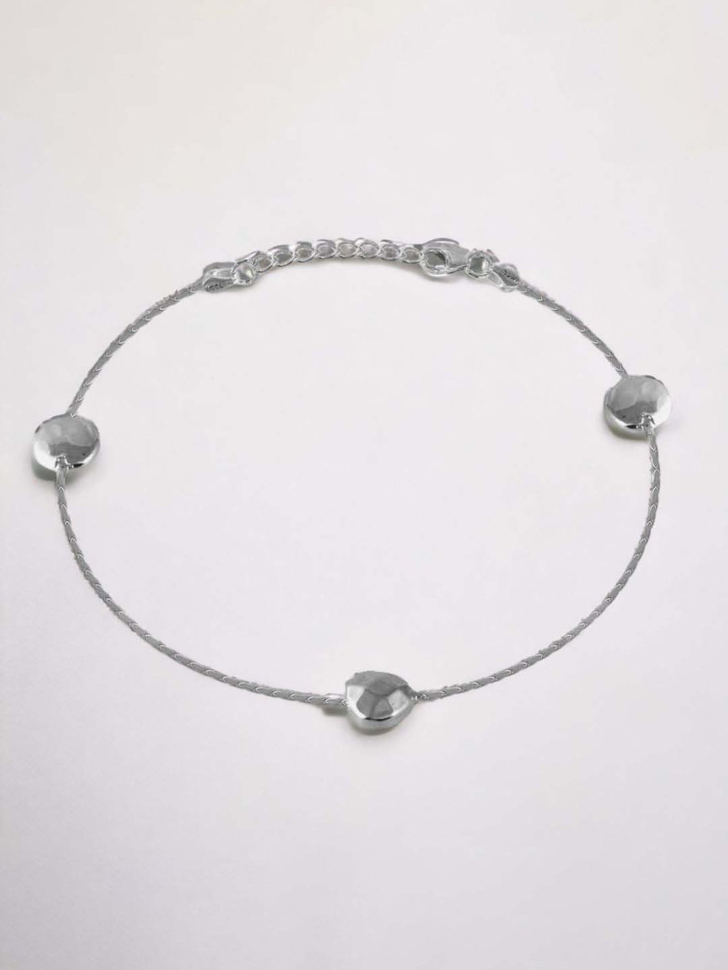 Rihi by P.C. Chandra Jewellers 925 Silver Round Stud Anklet for Women & Girls