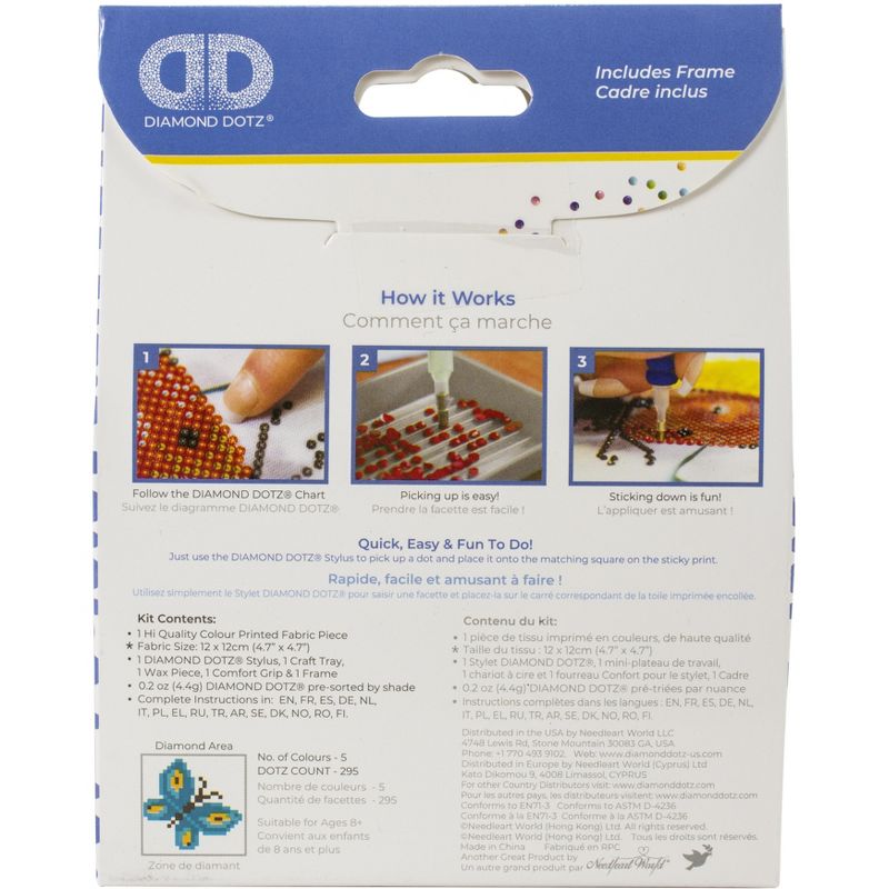 Diamond Dotz Diamond Embroidery Facet Art Kit 3"X3"-Butterfly Sparkle W/Frame