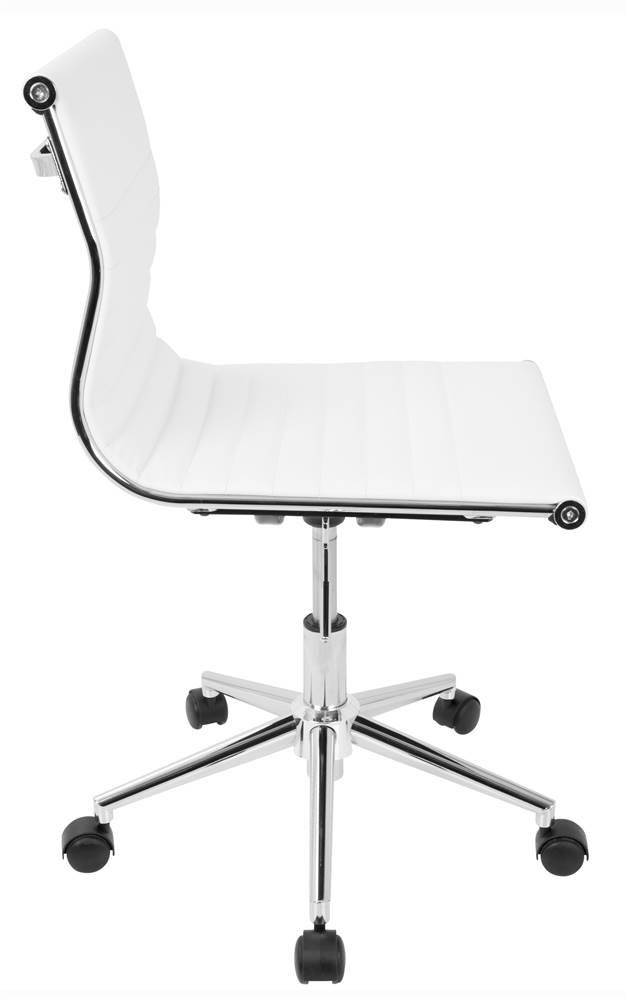 Master Armless Adjustable Task Chair in White