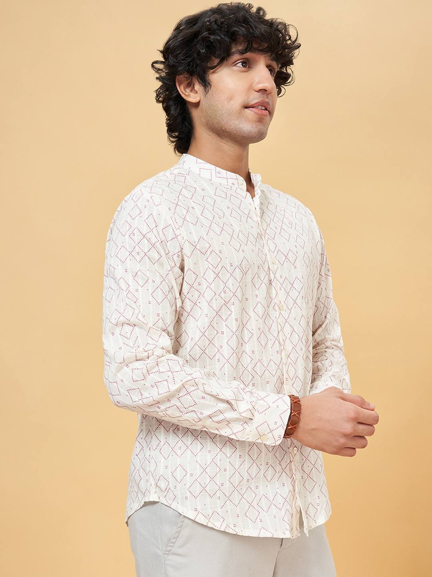 Indus Route By Pantaloons Afterglow Cotton Regular Fit Printed Shirt