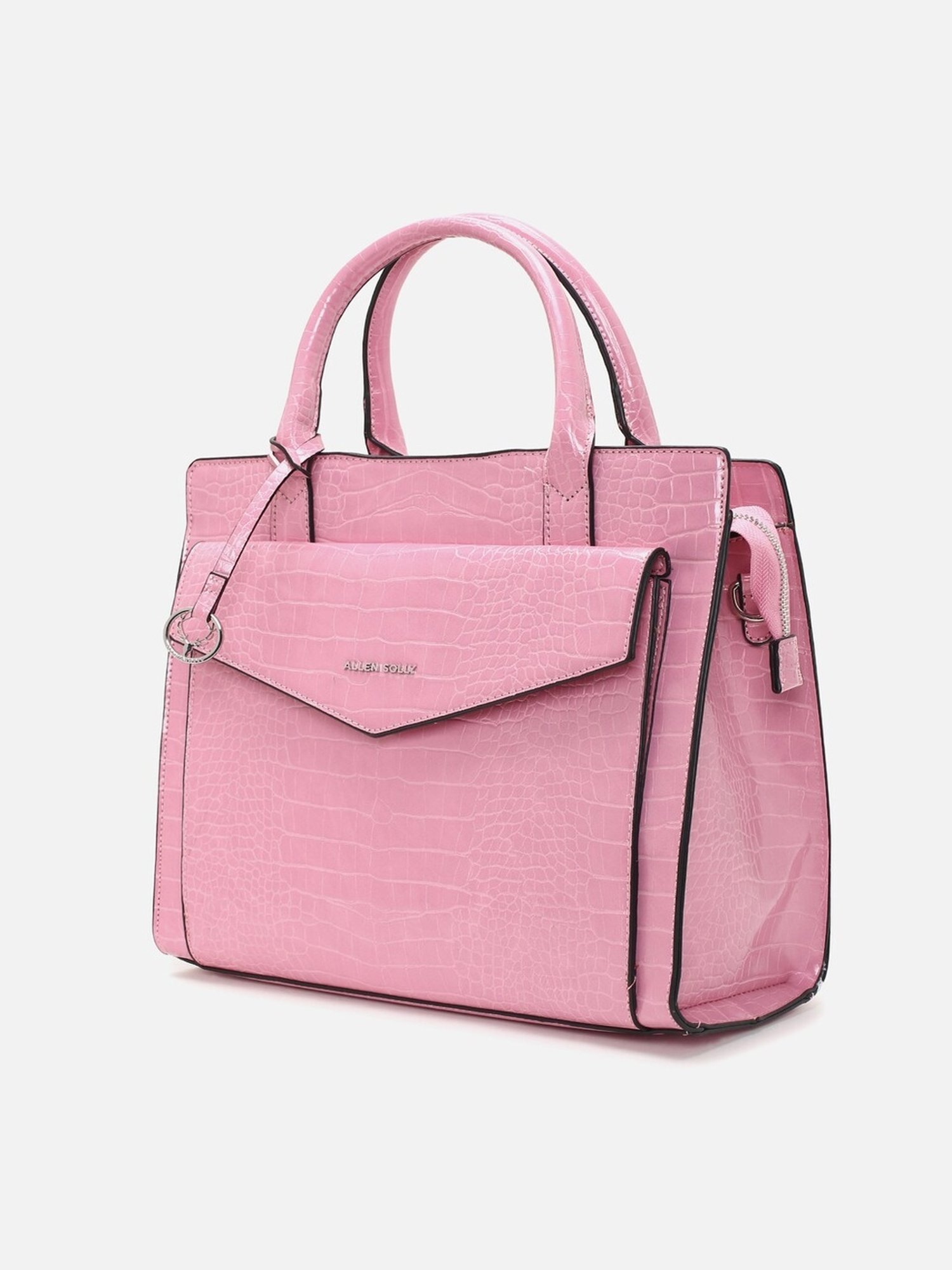 Allen Solly Pink Textured Medium Handbag