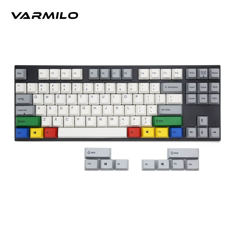 Varmilo  Ergonomic Design, Cool Exterior 87 Keys USB Wired Cable Detachable Cherry MX Mechanical Gaming  Keyboard With White Backlit For Office And Game, PBT Keycaps - VA87M Nordic Summit Verison
