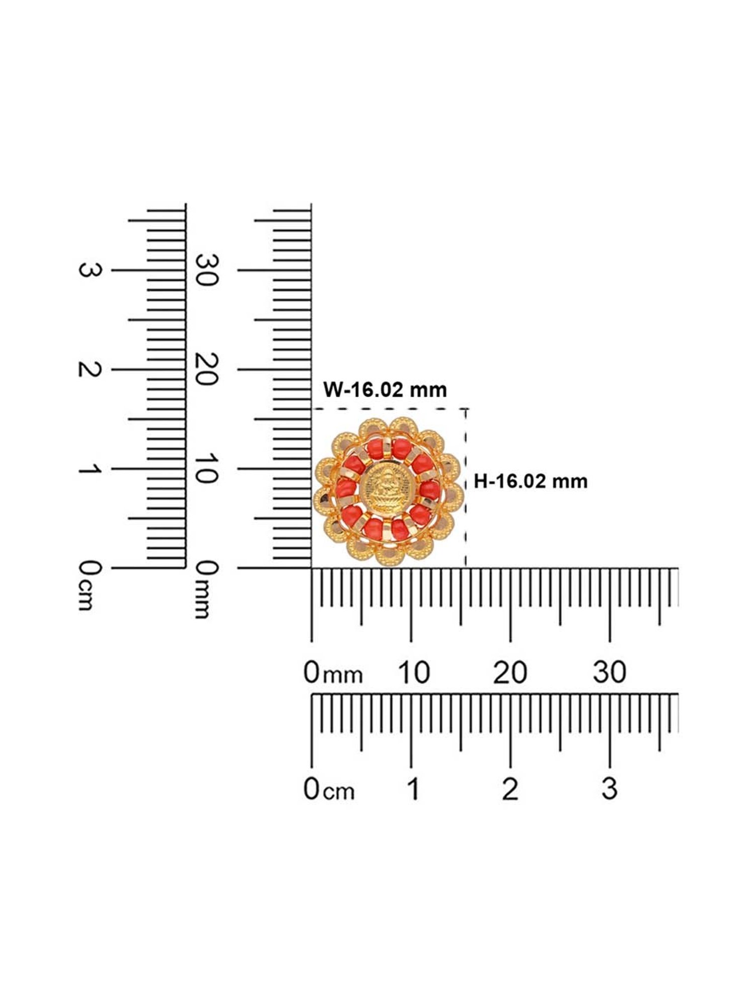 CKC Divine Elegance: Gold Lakshmi Coin Stud Set with Coral