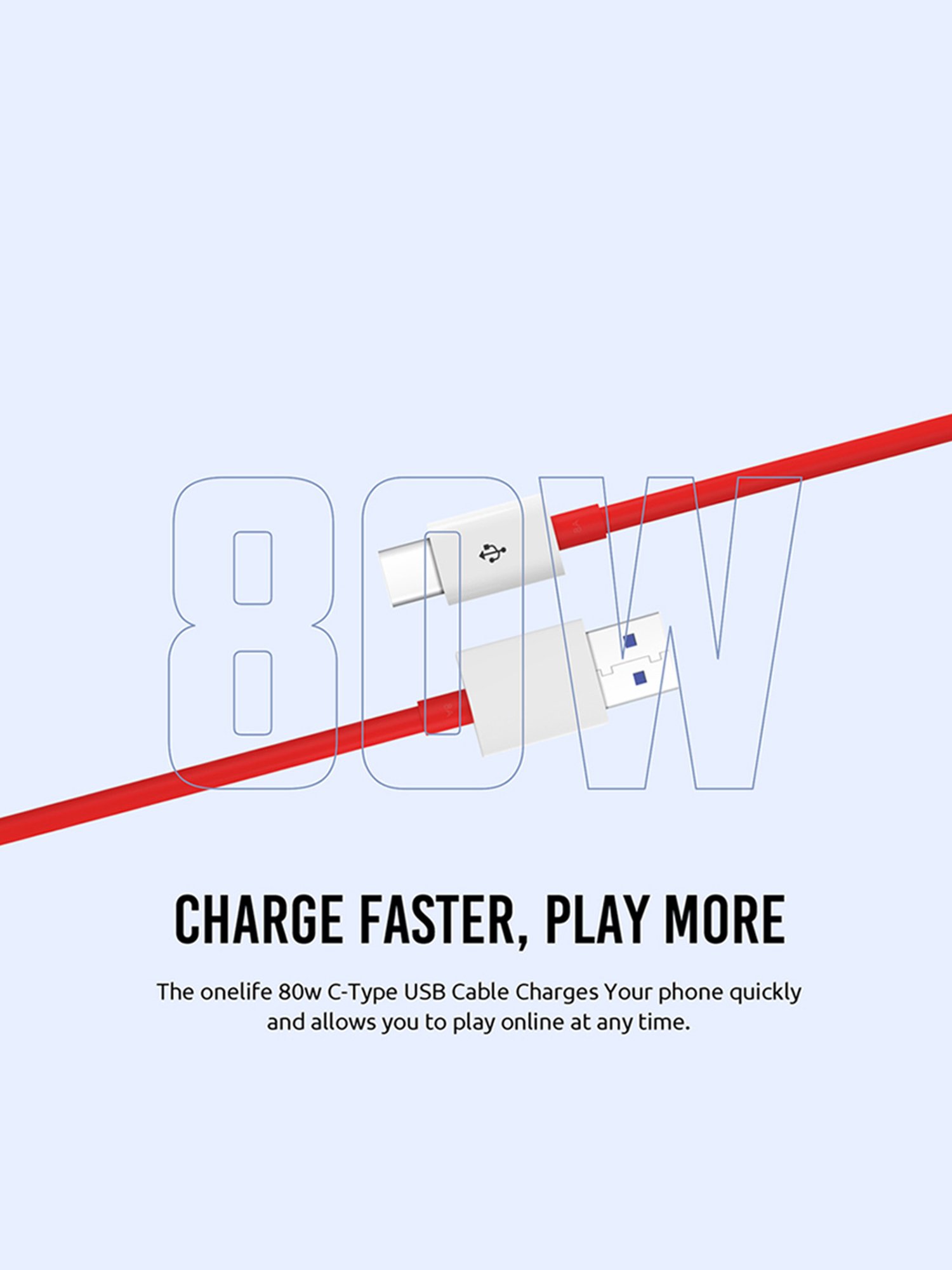 Onelife Cable 26 C -Type 8A 80W (Red)