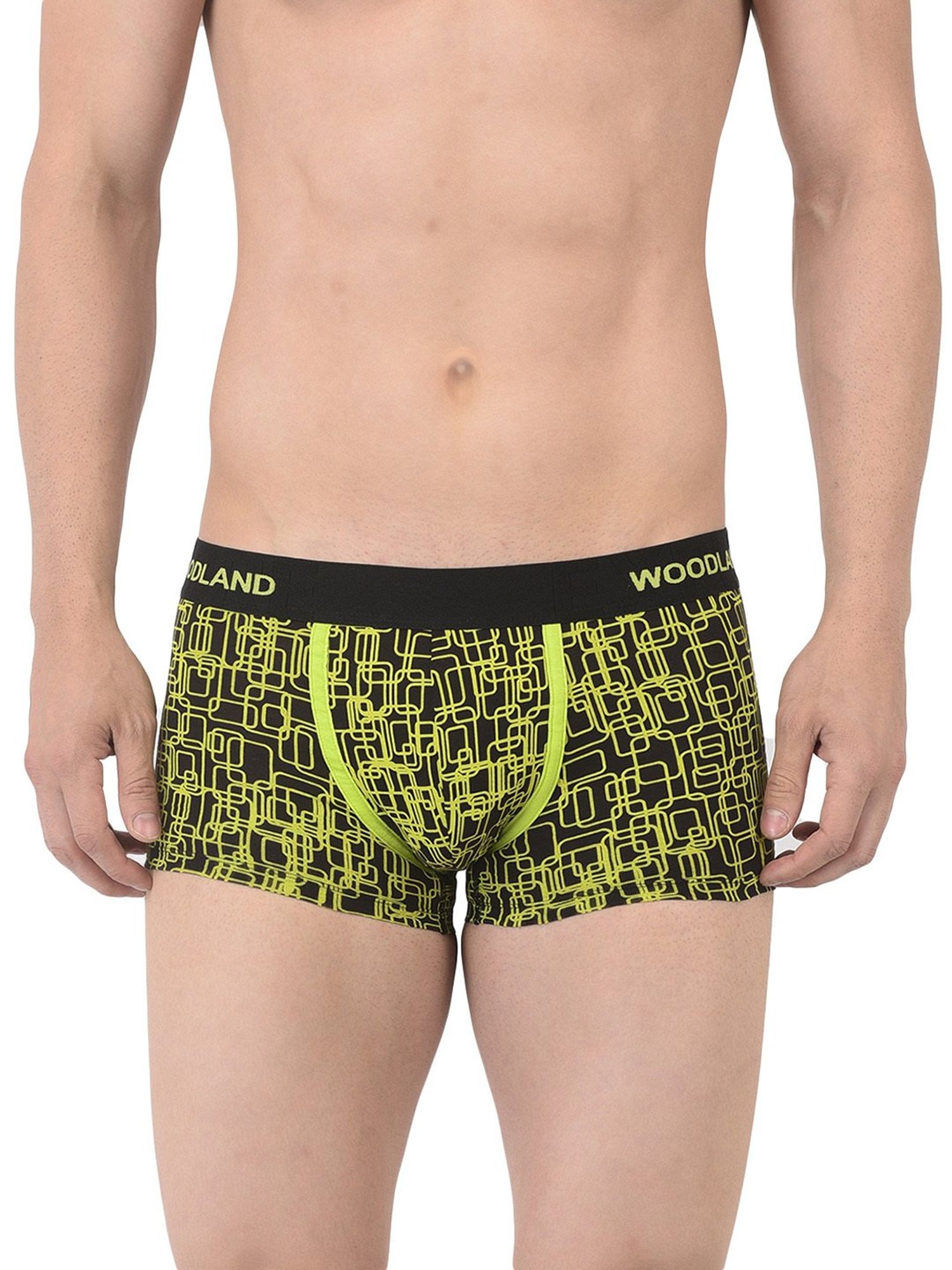 Woodland Black & Green Printed Trunks