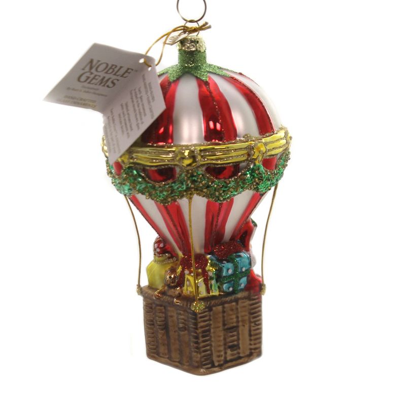 Noble Gems 6.0" Santa In Hot Air Balloon Christmas Ornament  -  Tree Ornaments