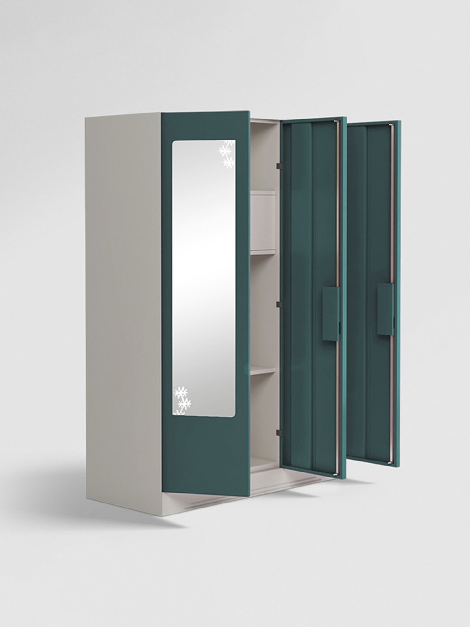 Godrej Interio Slimline 3-Door Steel Almirah, Tex Sea Pine (1-Year Warranty, 1 Locker)