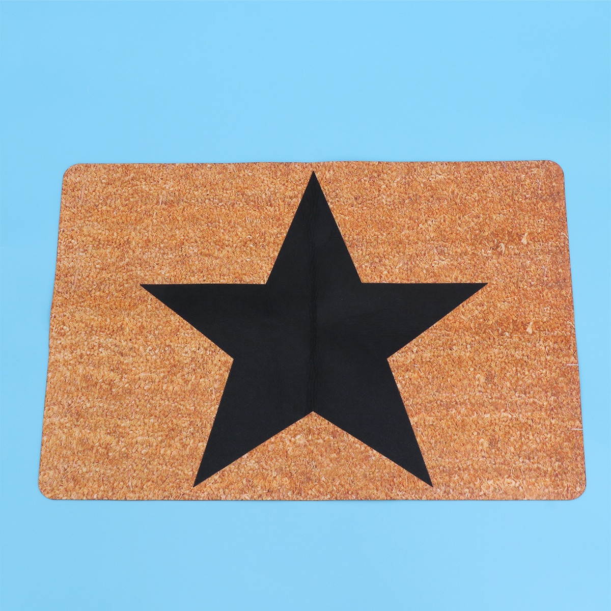 1 Pc Star Pattern Door Mat Durable Rubber Carpet Floor Mat Water Absorption Non-slip Pad Ultra-thin Gate Rug (Chocolate)