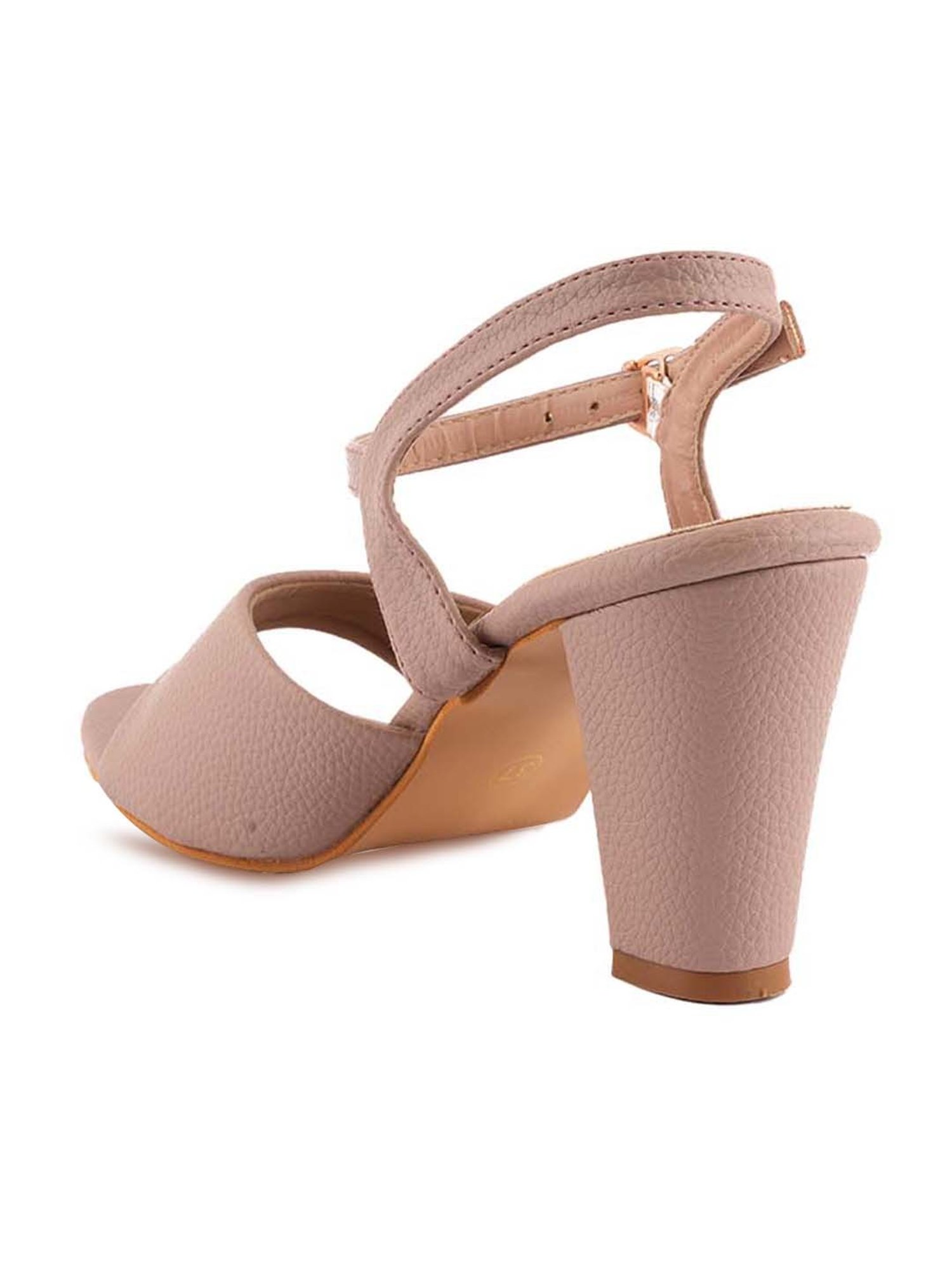 Scentra Women's Nude Ankle Strap Sandals