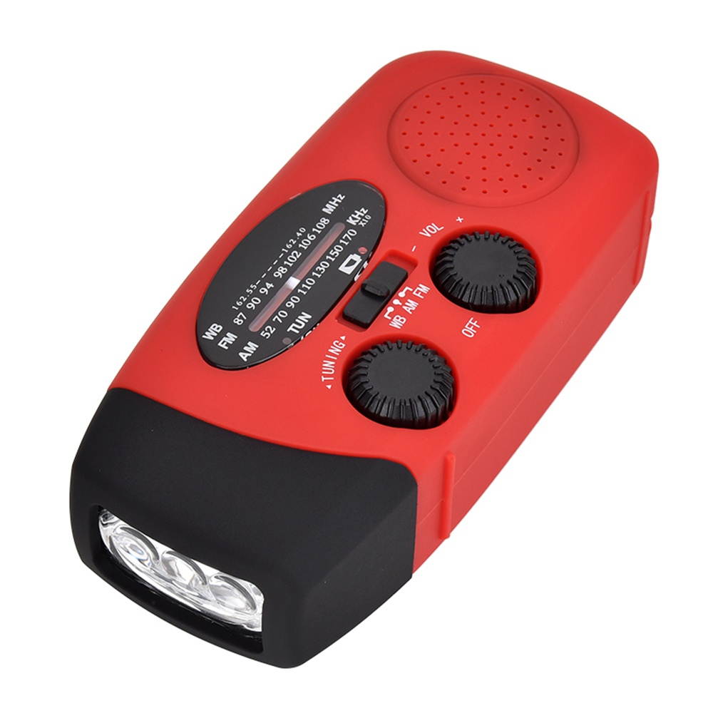 Portable Radio with AM/FM Flashlight Reading Lamp NOAA Weather Power Bank for Emergency Solar Powered Crank Handheld Radio