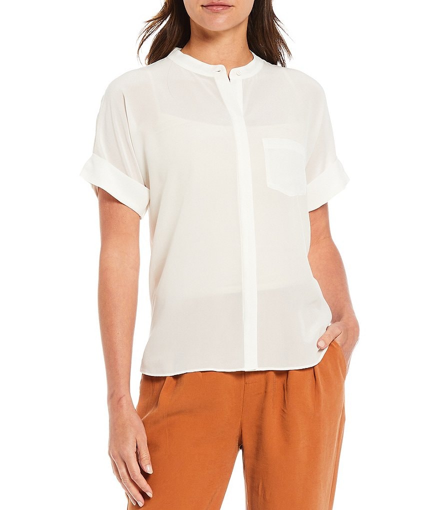 A Loves A Short Sleeve Button Down Silk Shirt