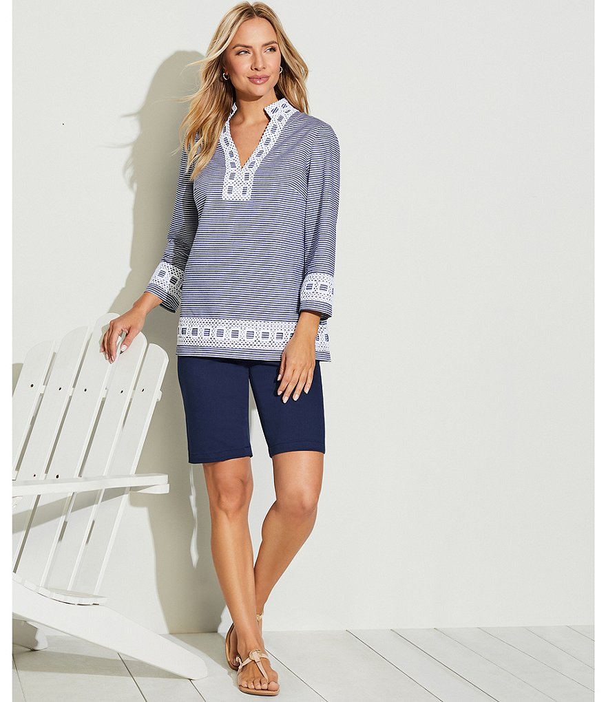 Allison Daley Petite Size True Navy Pull On Bermuda Shorts