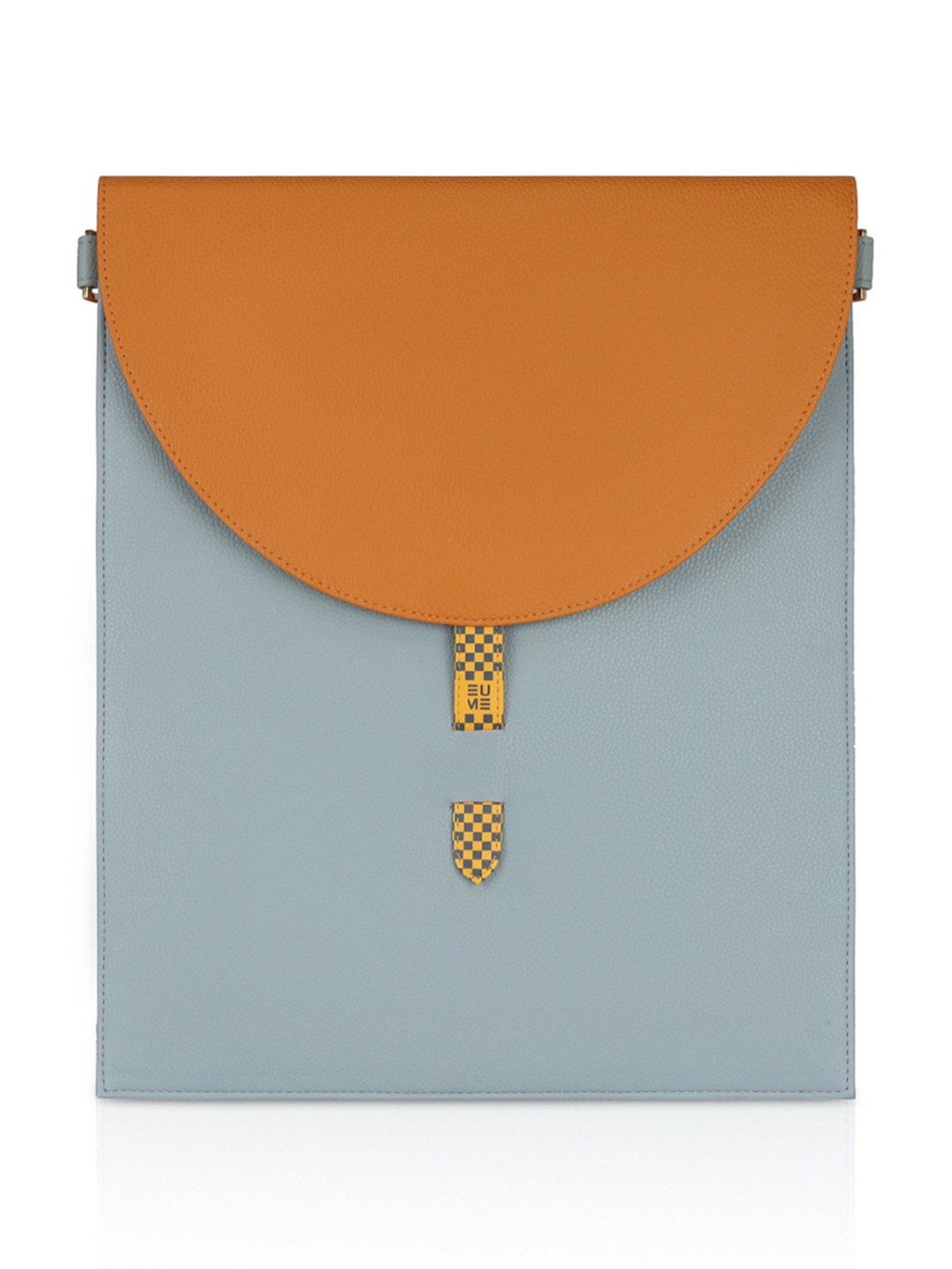 Eume Hibiscus Skyblue Leather Laptop Sleeve