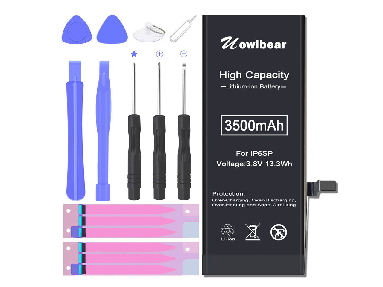 Uowlbear Replacement 6s Plus Battery for 6s Plus A1634 A1687 A1699 with Complete Replacement Kits 0 Cycle -High Capacity