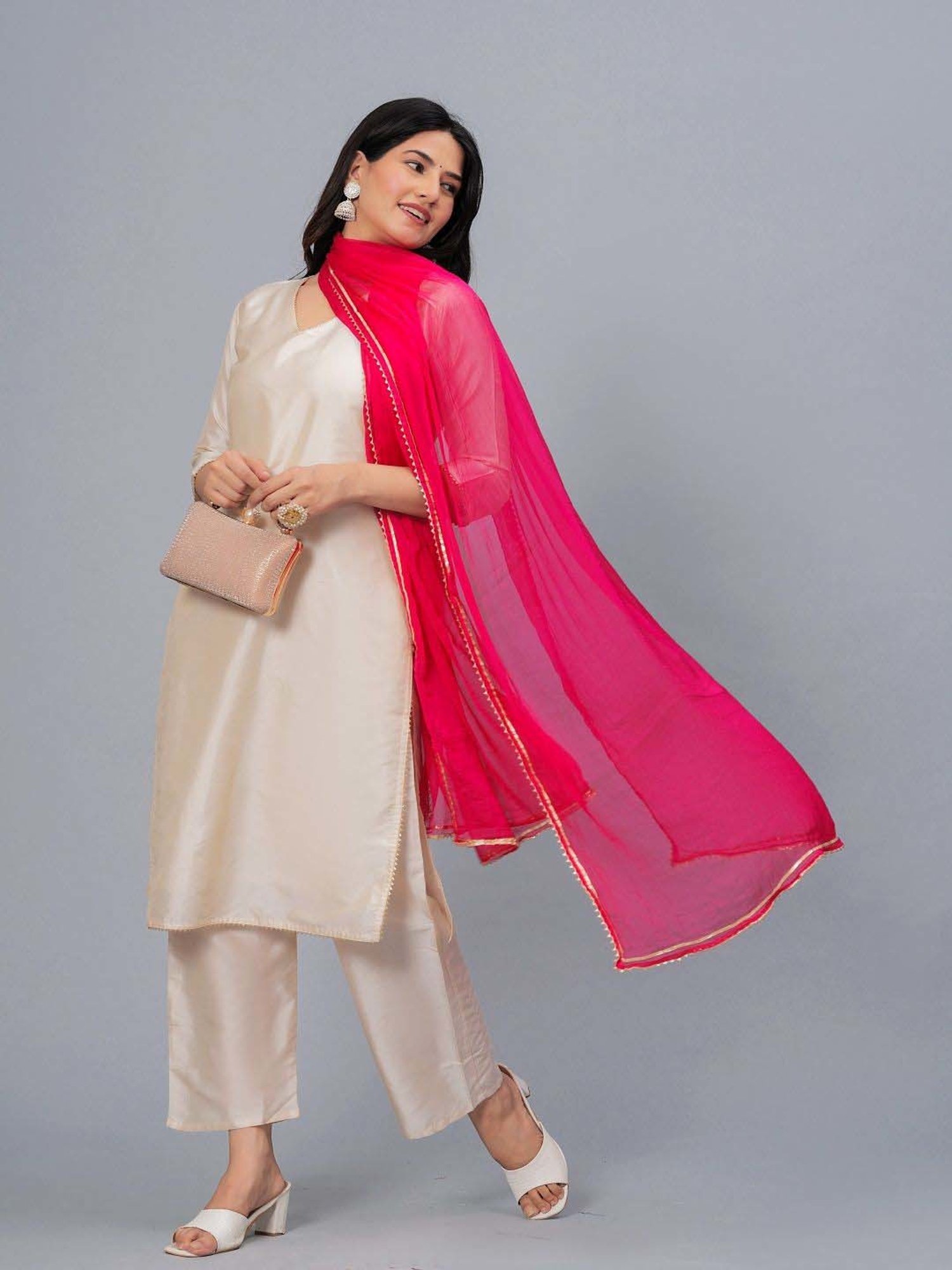 Stylum Pink Plain Dupatta