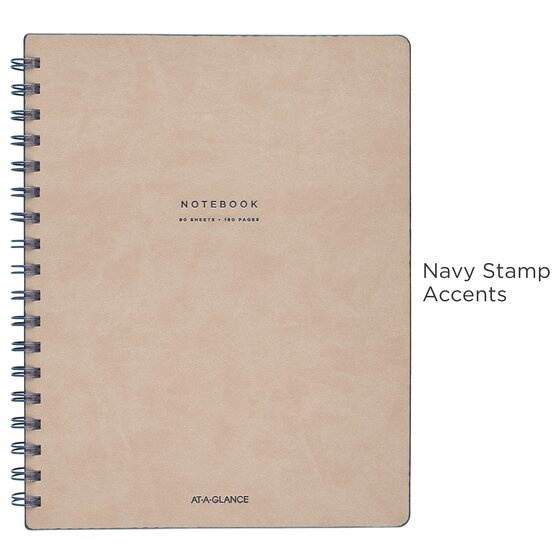 At-A-Glance Signature Collection Medium Meeting Book - 80 Sheets - Twin Wirebound - Ruled - 7 7/8" x 9 5/8" - 1Each  MEA