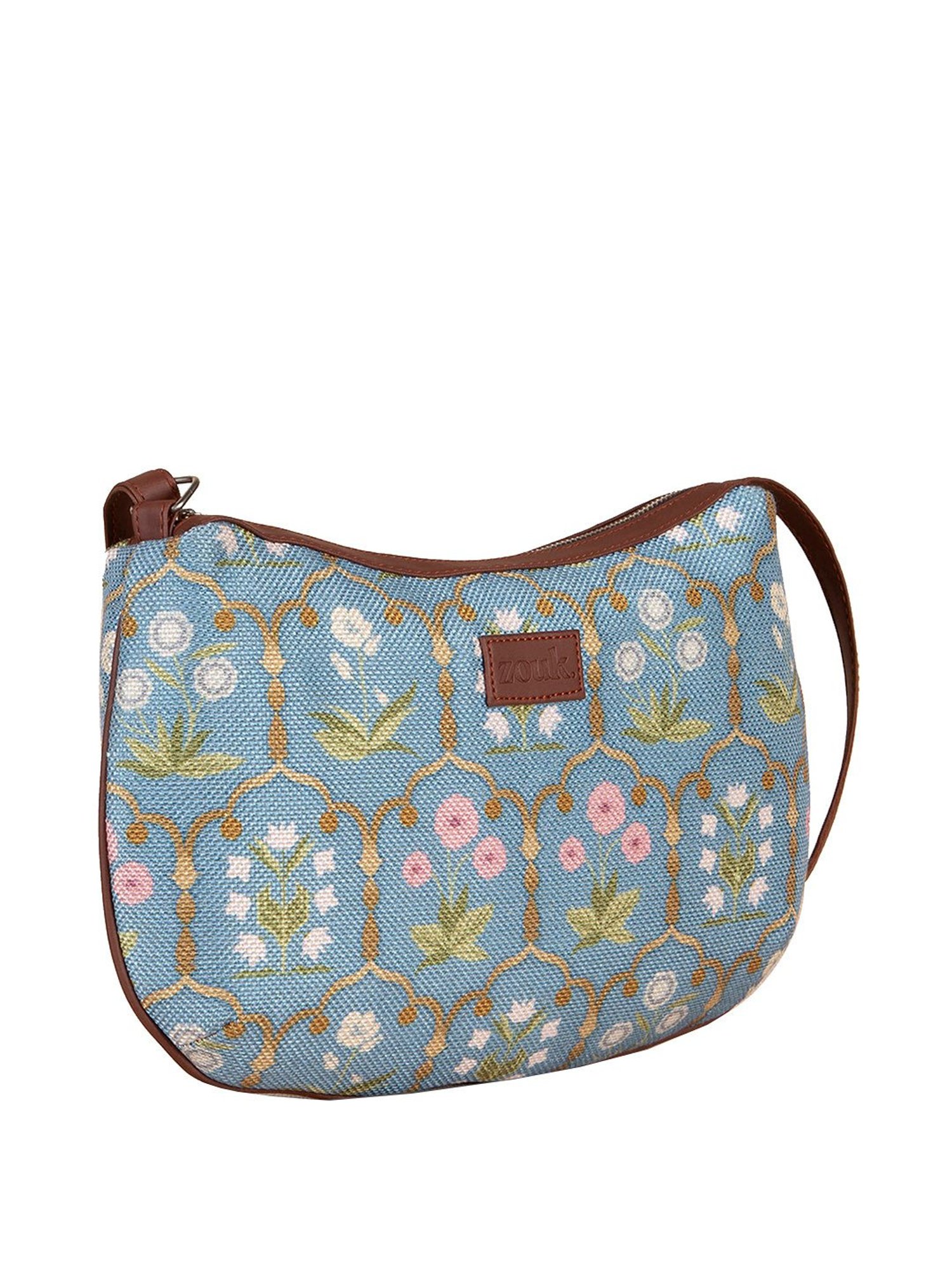 ZOUK Blue Printed Medium Sling Handbag