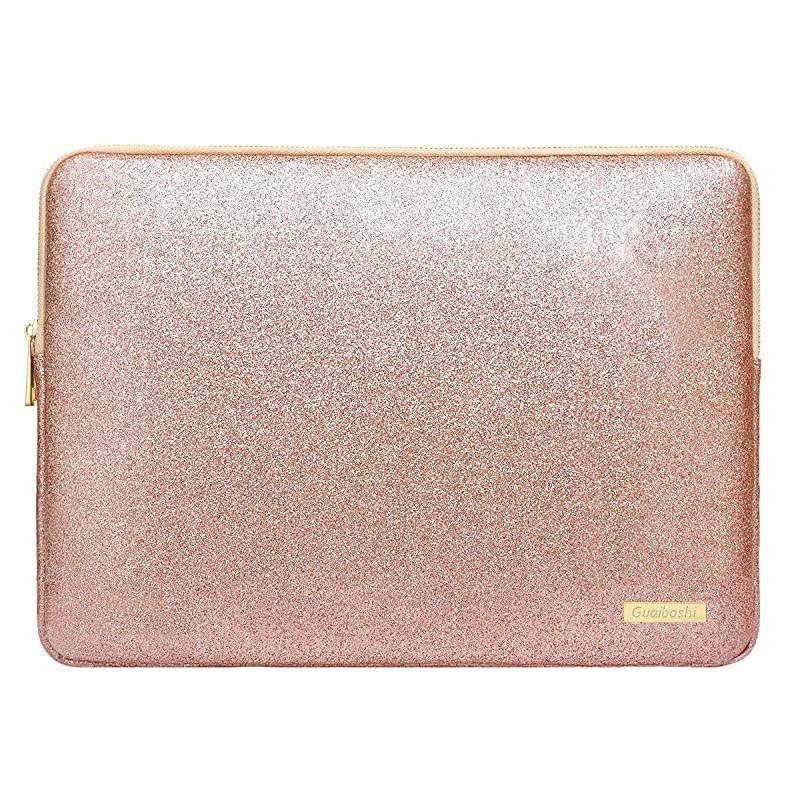 Sleeve Case Bag 13inch- Waterproof Glitter PU Leather Protective Cases Cover Compatible 13.3 Inch MacBook Air Pro Retina /Surface , Rose Gold