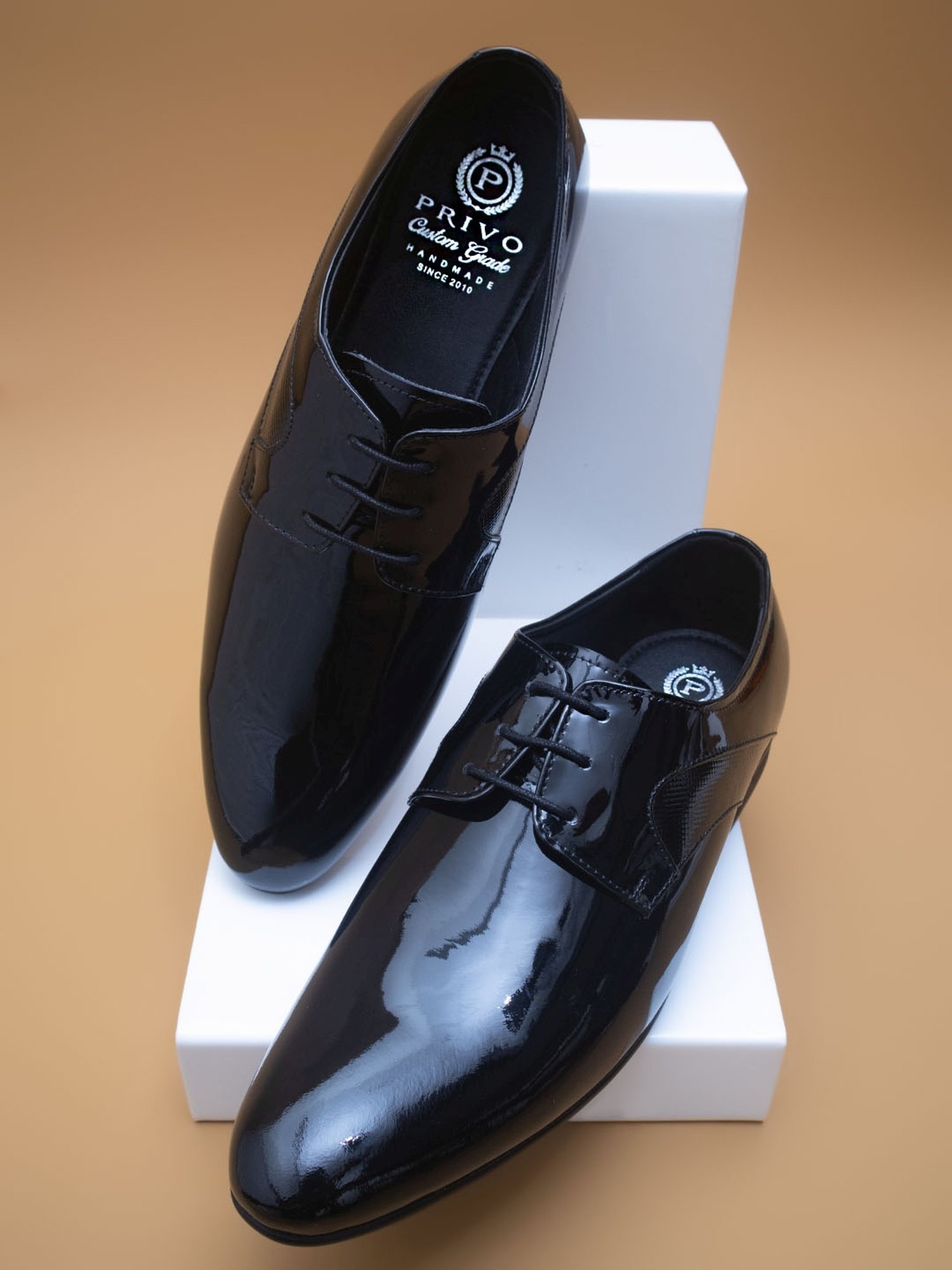 Privo Men's Black Derby Shoes