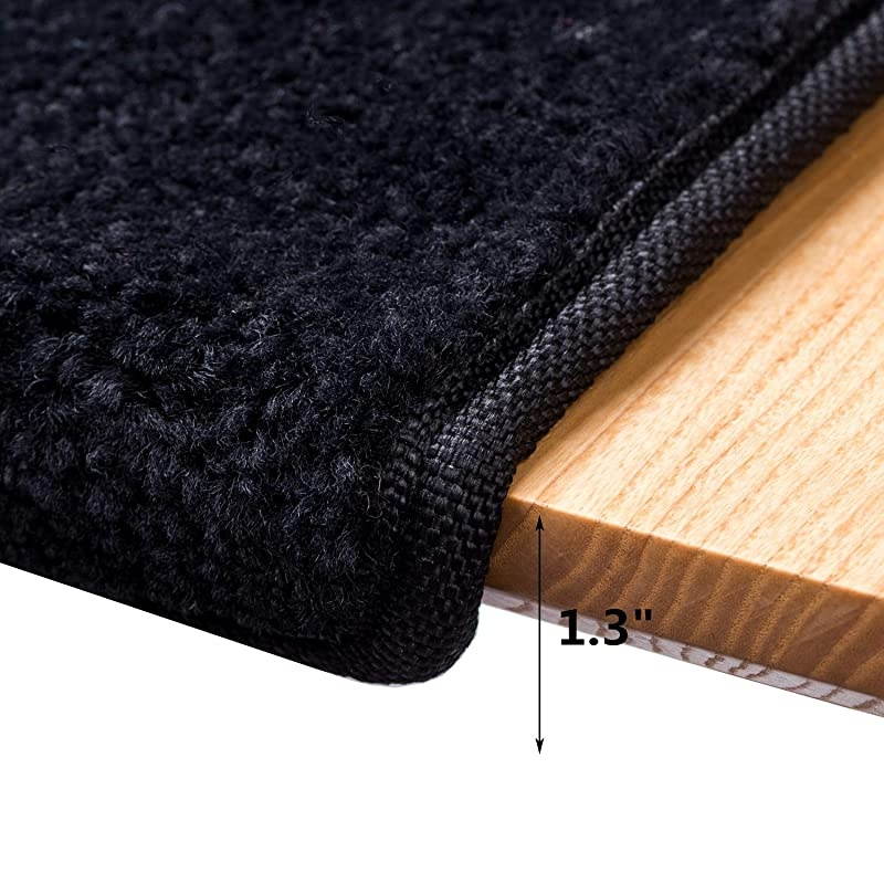 Stair Treads &ndash; Non-Slip Bullnose for Stairs &ndash; Indoor Stair Pads &ndash; Self-Adhesive & Easy Installation &ndash; Pet & Child Friendly &ndash; Skid Resistant & Washable &ndash; 2- Pack Brown 10" x 30"x 1.3&rdquo;