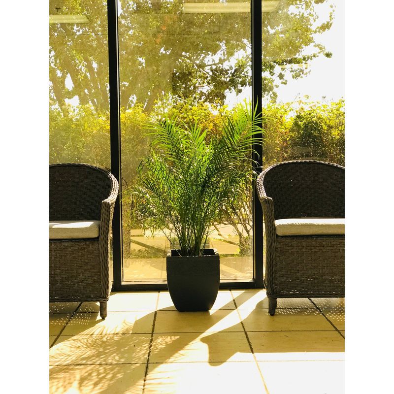 12.2" Kante Lightweight Traditional Square Planter Charcoal - Rosemead Home & Garden, Inc.