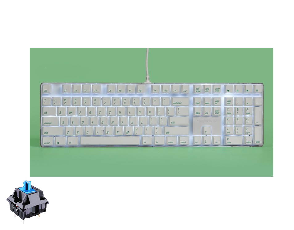 Qisan Magicforce N-key Rollover  Mechanical Keyboard Gaming Keyboard Cherry MX Brown  100% Full Size 108 Keys with White Backlight Case,PBT Keycaps
