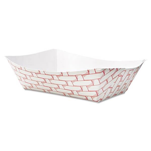 Boardwalk 30LAG300 Paper Food Baskets, 3lb Capacity, Red/White, 500/Carton, 1 Carton
