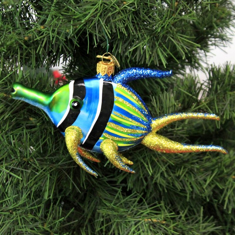 Morawski 3.5" Blue Angelfish Ornamen Fish Ocean Sea  -  Tree Ornaments