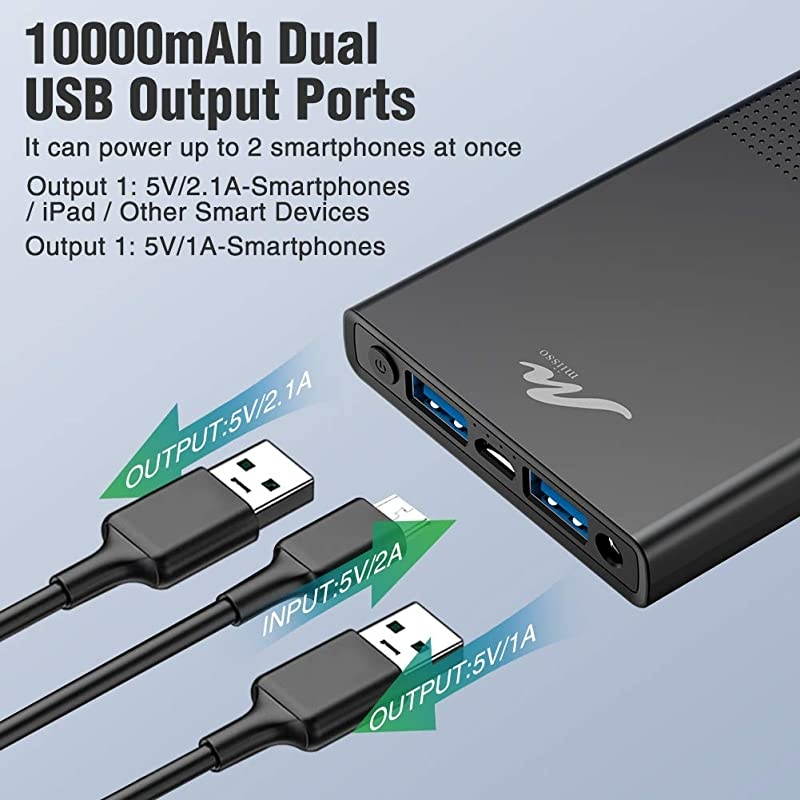 Cell Phone External Battery Pack Portable Phone Charger Power Bank 5V 31A Fast Charging Travel Mobile Phone Charger Compatible with iPhone 66s78XXSXR11iPad and More