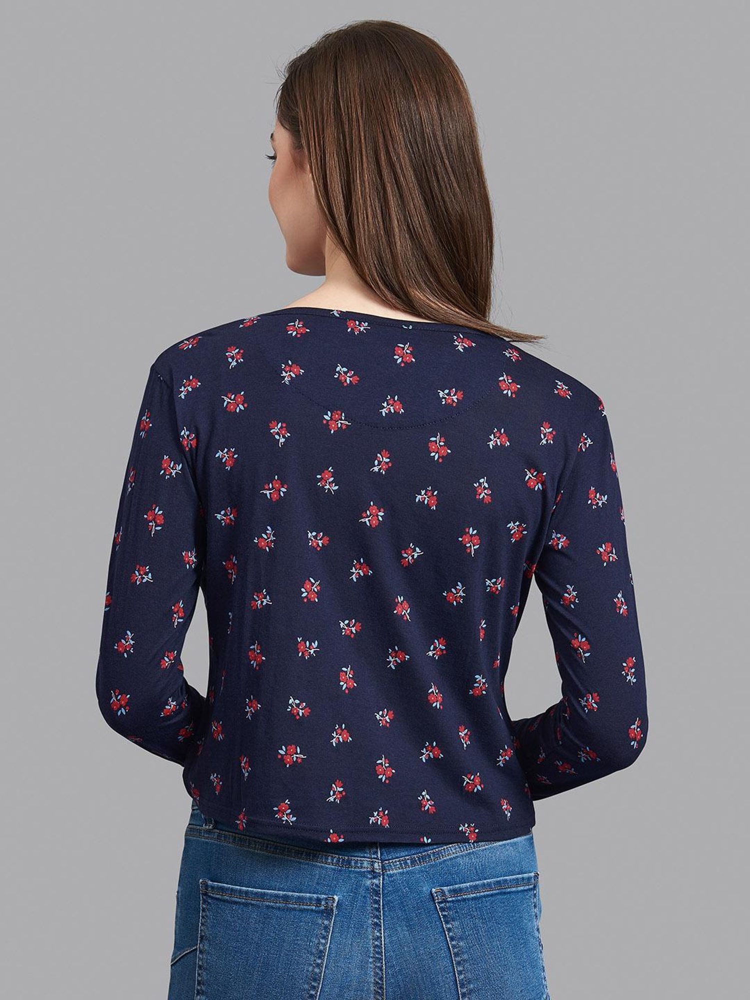 Beverly Hills Polo Club Navy Printed Shrug