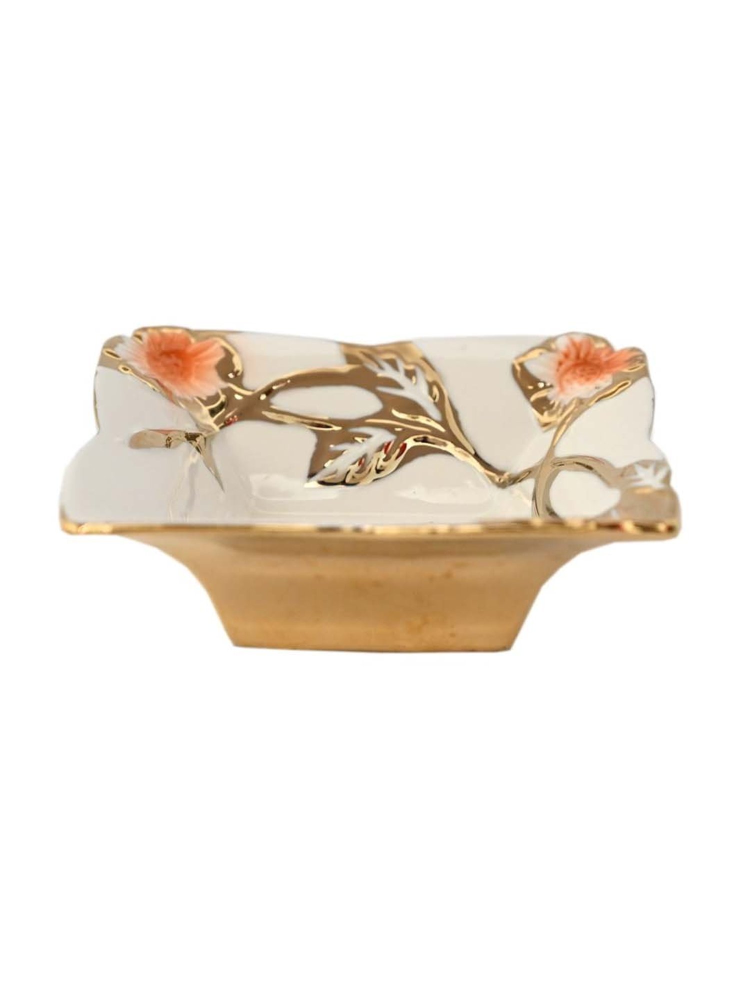 RISING STAR Golden Ceramic Serving Bowls with Tinted Corner - Set of 6