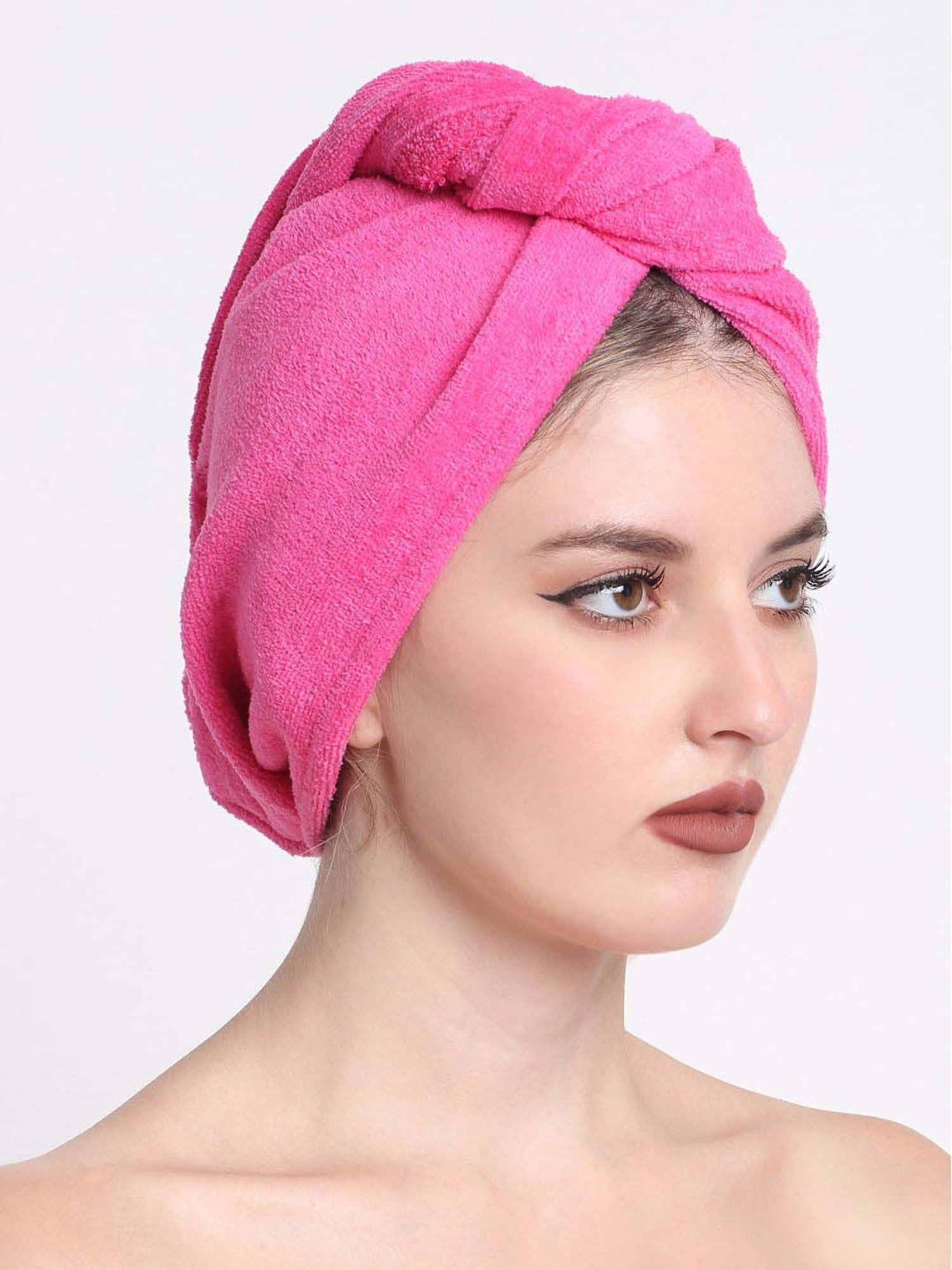 Creeva Luxury Fuchsia Cotton 380 GSM Hair Wrap