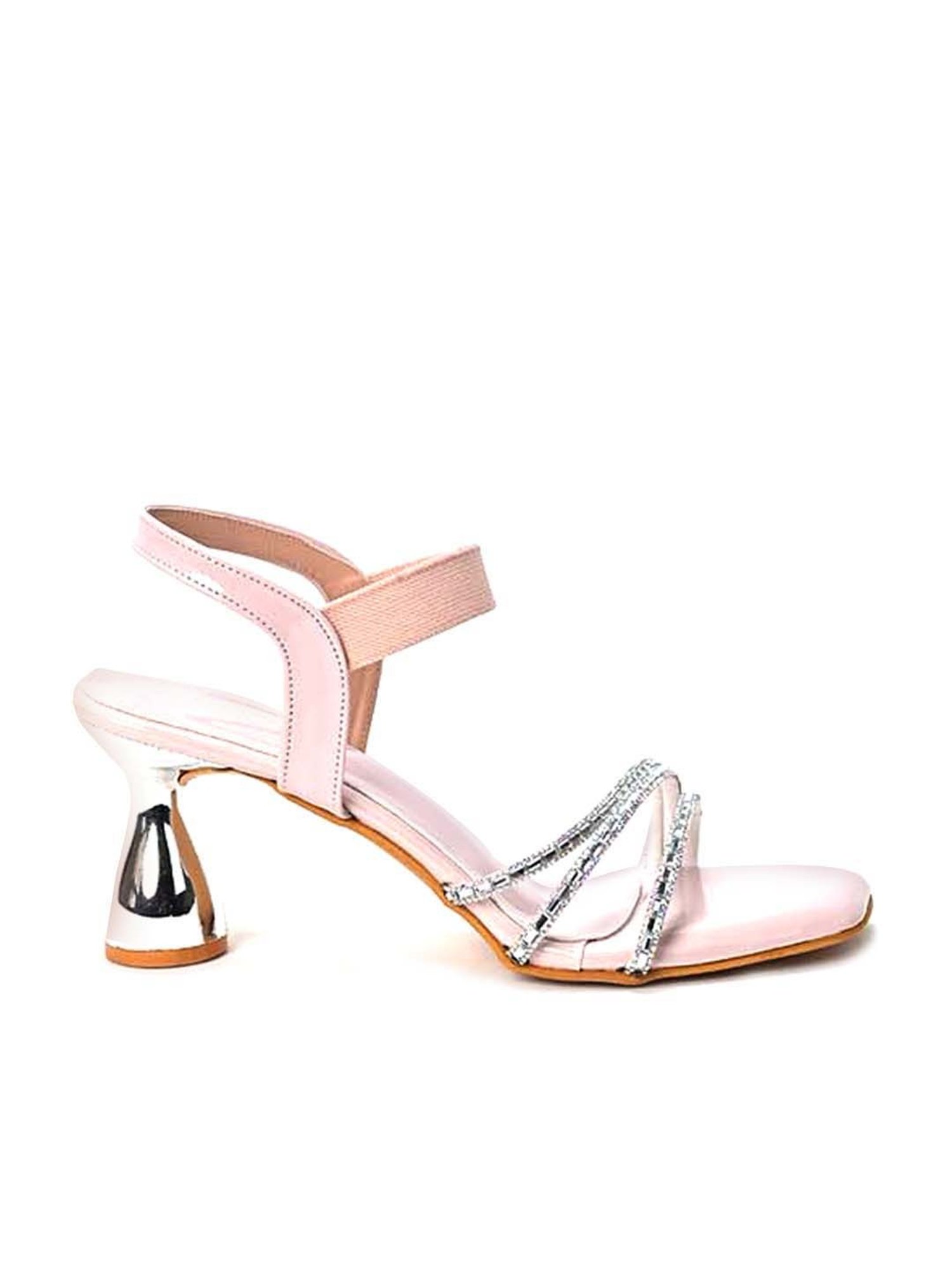 Scentra Women's Nude Ankle Strap Sandals