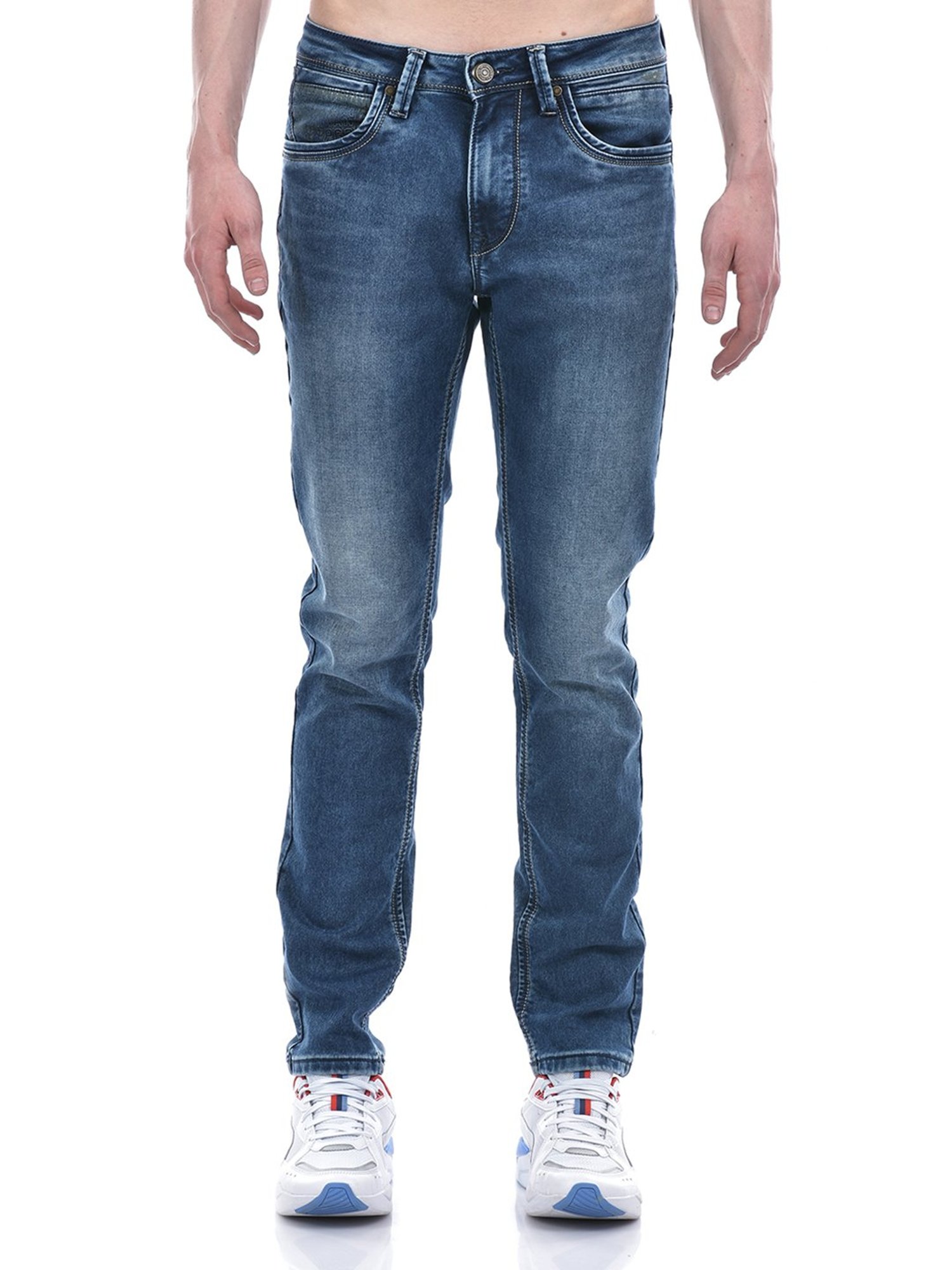 Lawman Pg3 Blue Straight Fit Heavily Washed Jeans