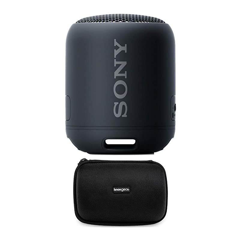 SRSXB12 Extra Bass Portable Bluetooth Speaker Black with Hardshell Carrying Case Bundle 2 Items