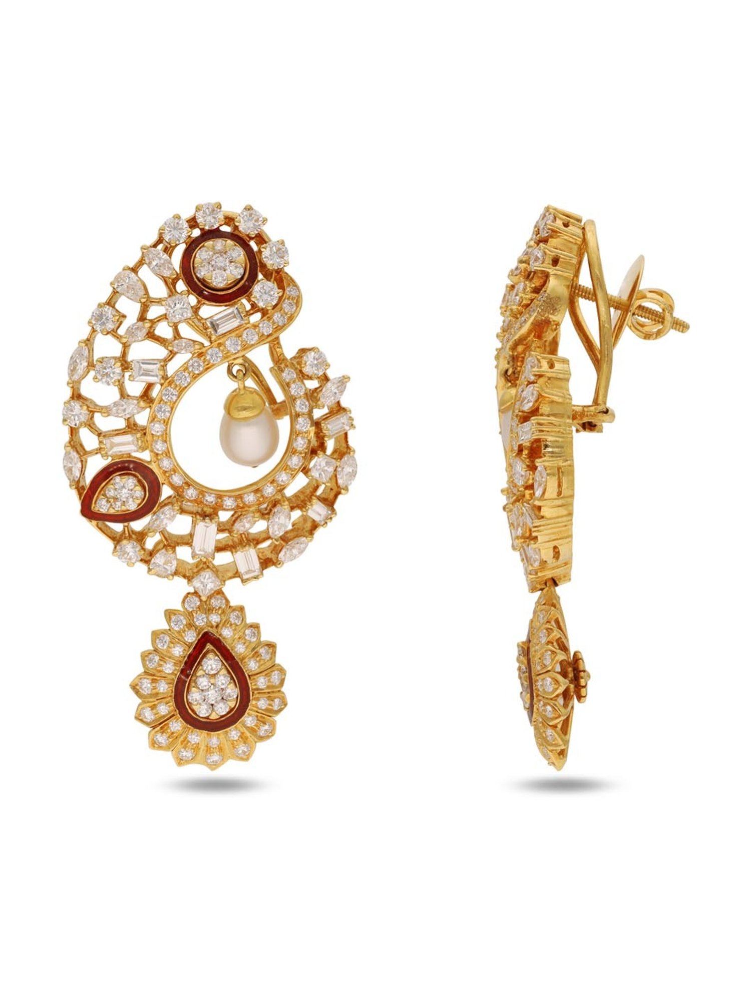 CKC 18k Gold & Diamond Earrings for Women