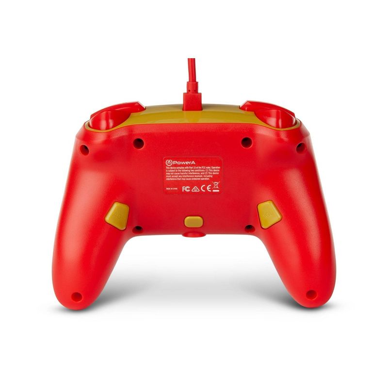 PowerA Enhanced Wired Controller for Nintendo Switch - Mario Golden M - Red