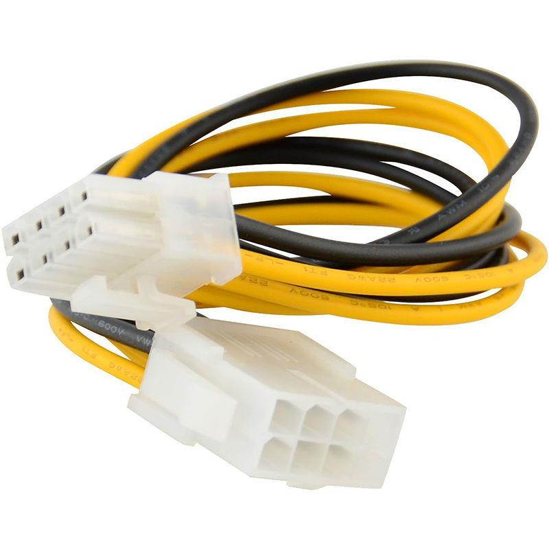 8 inch ATX 12V/ EPS 8pin 12V Power Supply PSU to CPU Power Extension Cable, CPU 4+4 pins Power Extension Cord