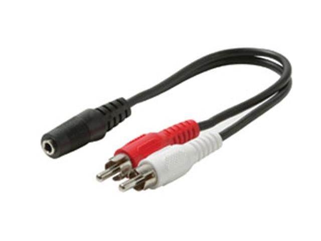 STEREN 255-036 6" One 3.5mm to Two RCA Y-Cable Audio Adapter