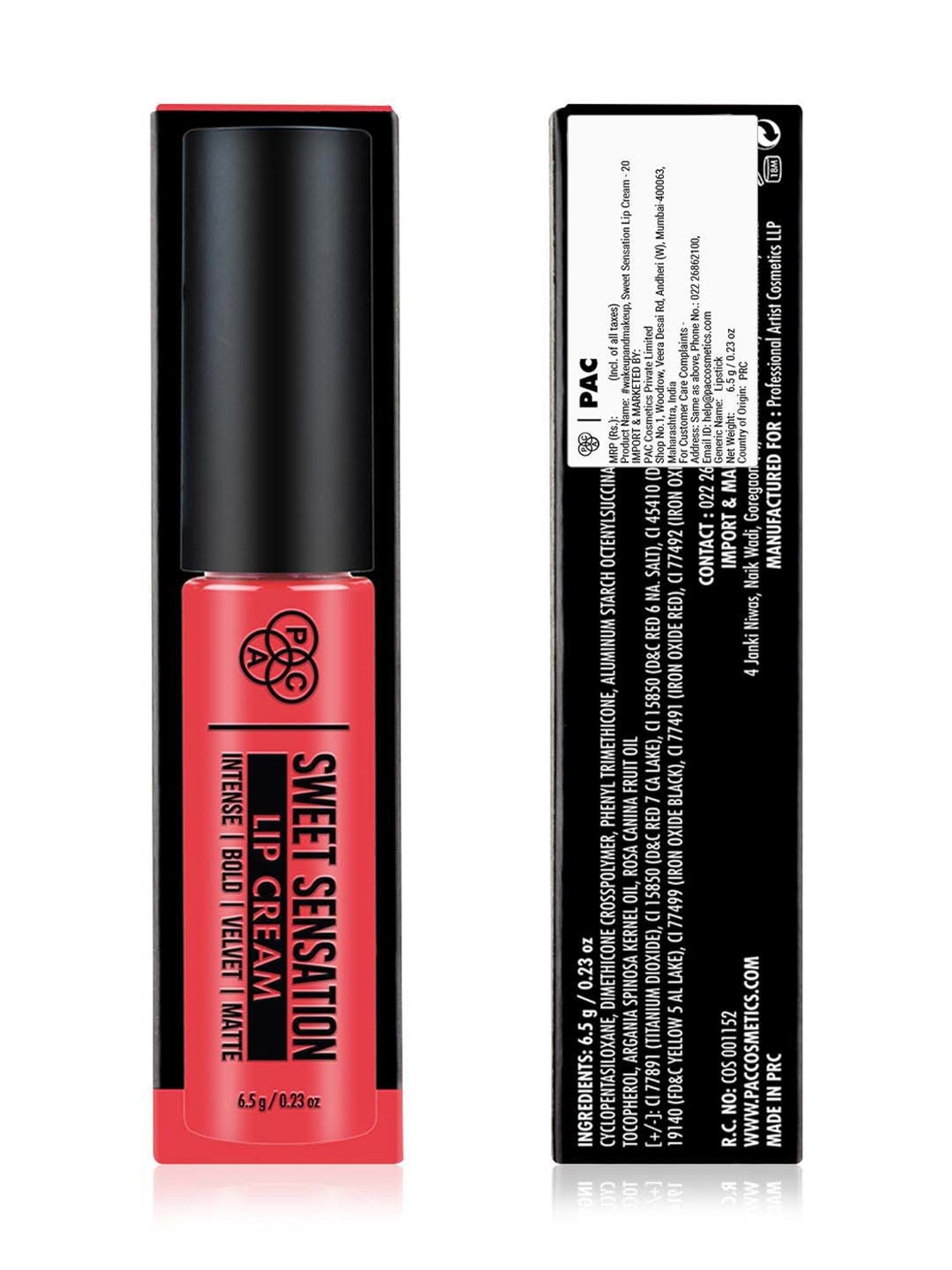 PAC Sweet Sensation Lip Cream - 20 #wakeupandmakeup - 6.5 gm