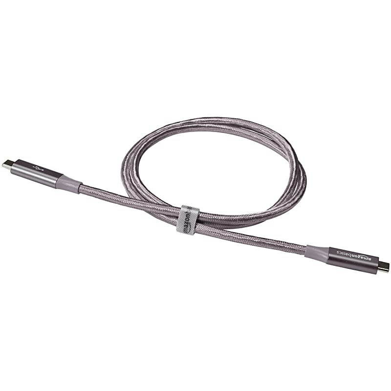 Double Braided Nylon USBC to USBC 31 Gen 1 Cable with Power Delivery 5 Gbps | 3 feet Dark Grey