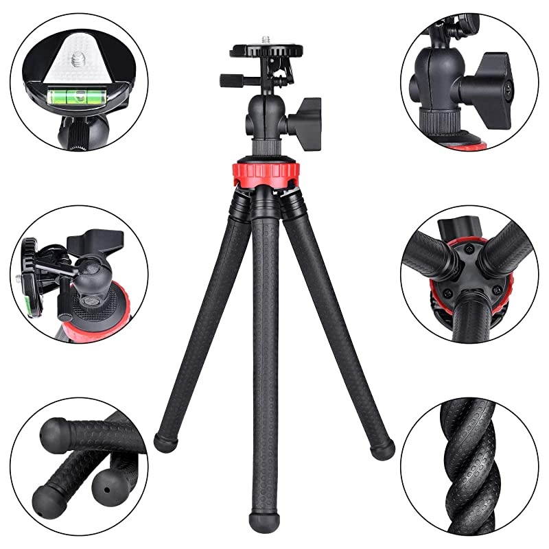 Smartphone Mobile Cell Phone Selfie Tripod Portable Flexible Mini Travel Camcorder Tabletop Stand Mount Holder for iPhone Samsung Webcam Youtuber Reivewer Vlogging Live Streaming Podcast