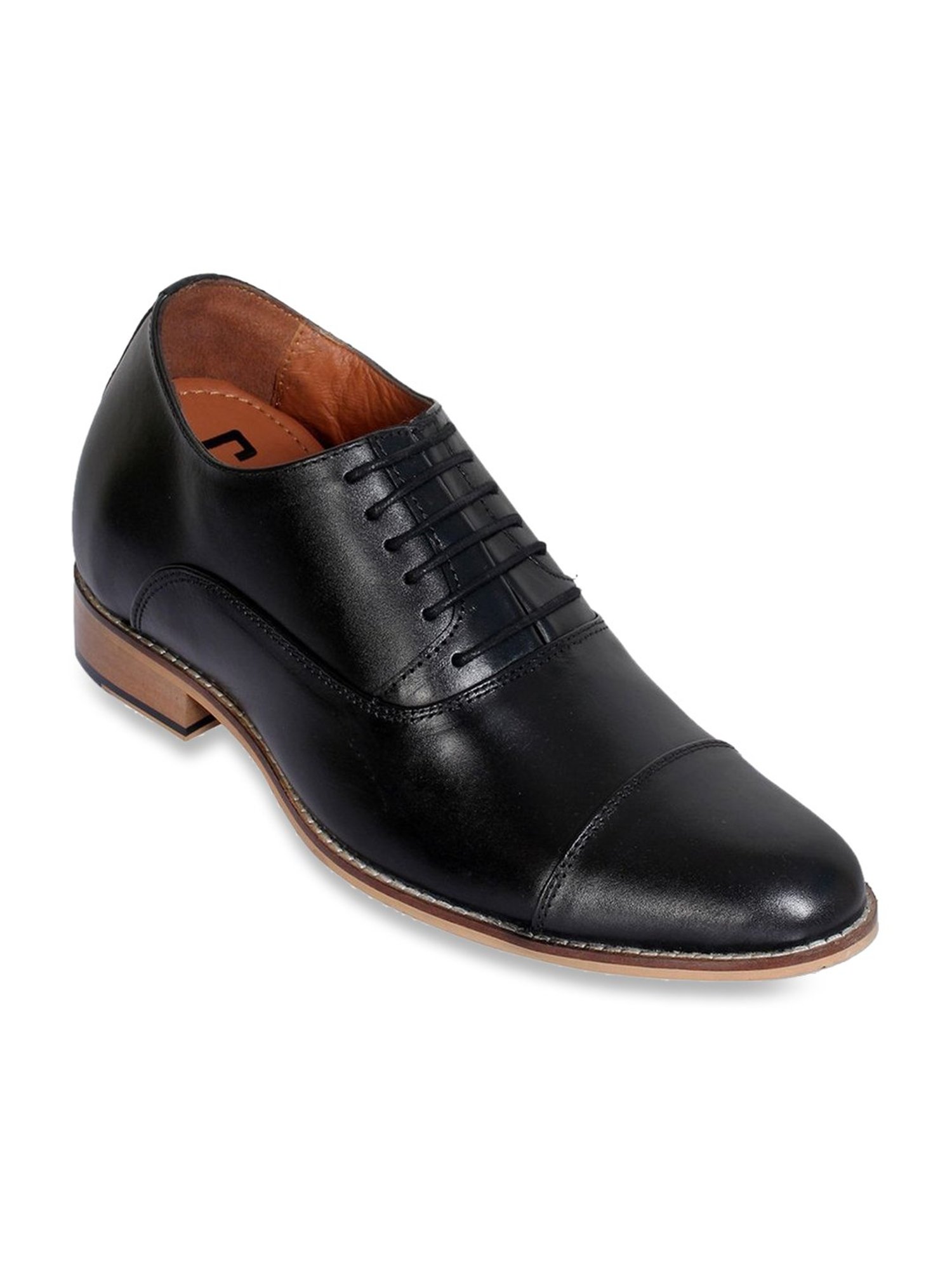 Celby Men's Height Increasing Black Oxford Shoes