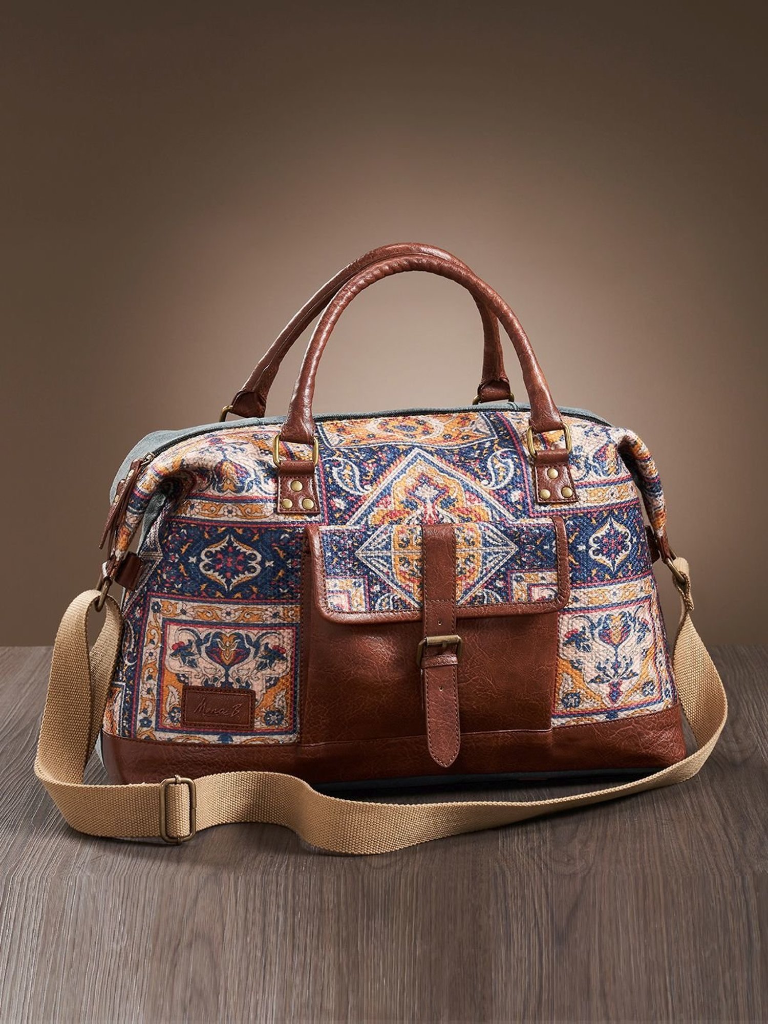 Mona B Multicolor Large Duffle Bag