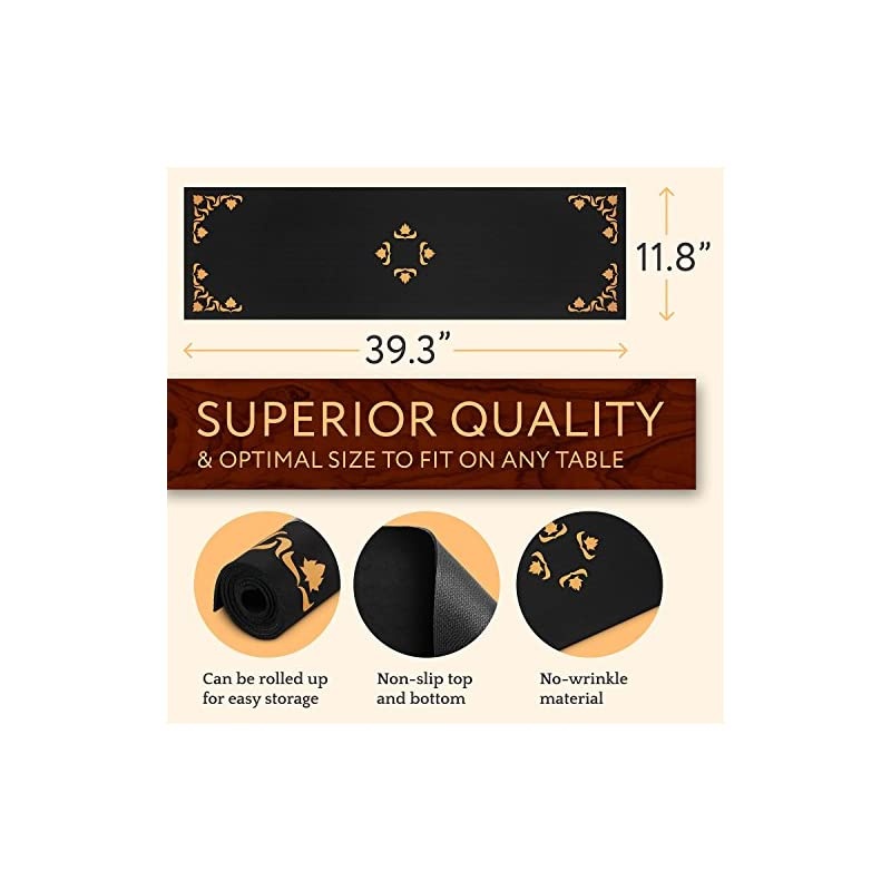 Decorative Trivet and Kitchen Table Runners Handles Heat, anti Slip, Hand Washable and Convenient for Hot Dishes, Black/White