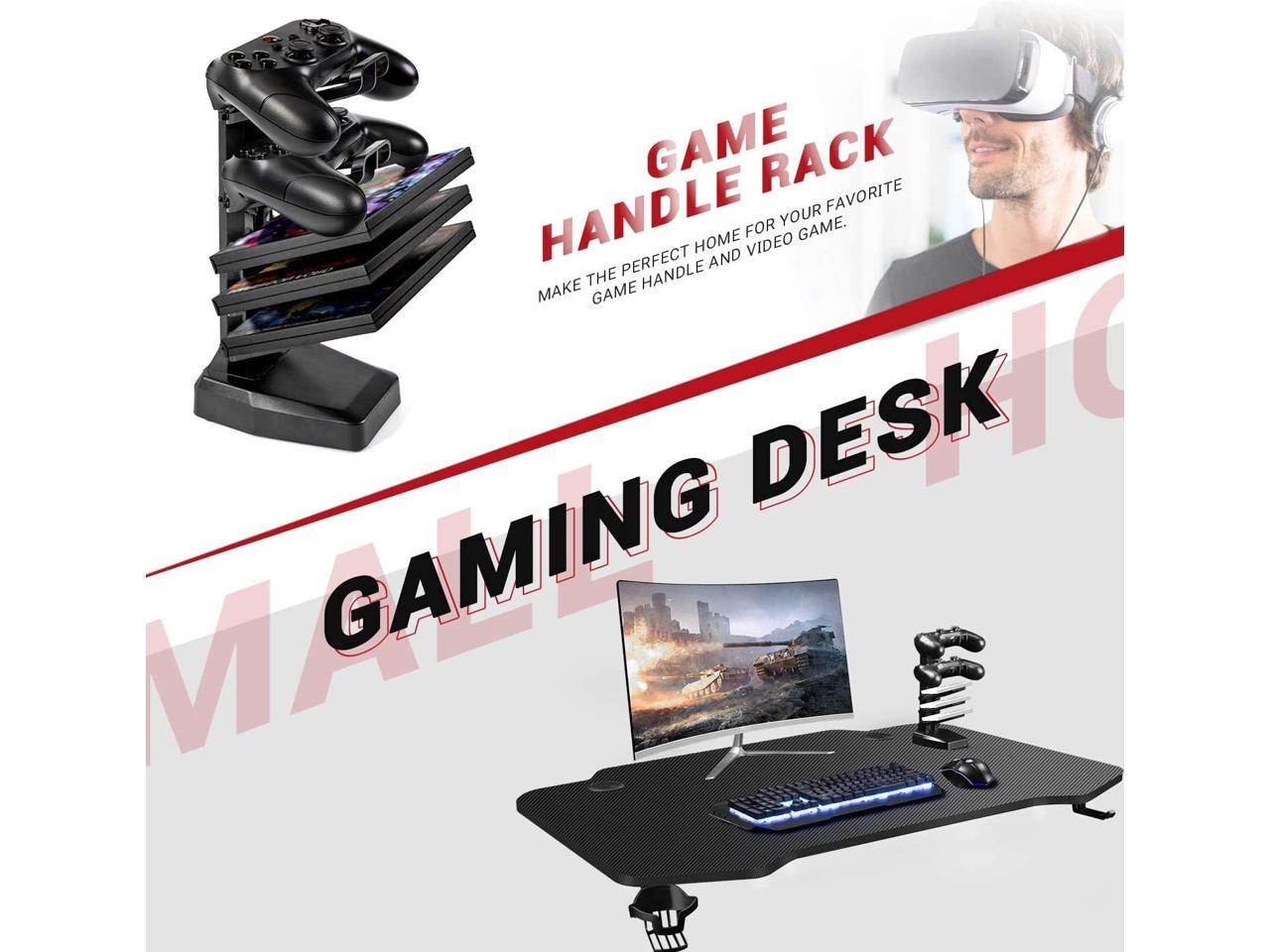 Homall Gaming Desk 43.6'' PC Computer Desk Racing Style T-shaped Home Office Table Gamer Workstation with Free Full Desk Mouse Pad, Game Handle Rack, Cup Holder and Headphone Hook (Red)
