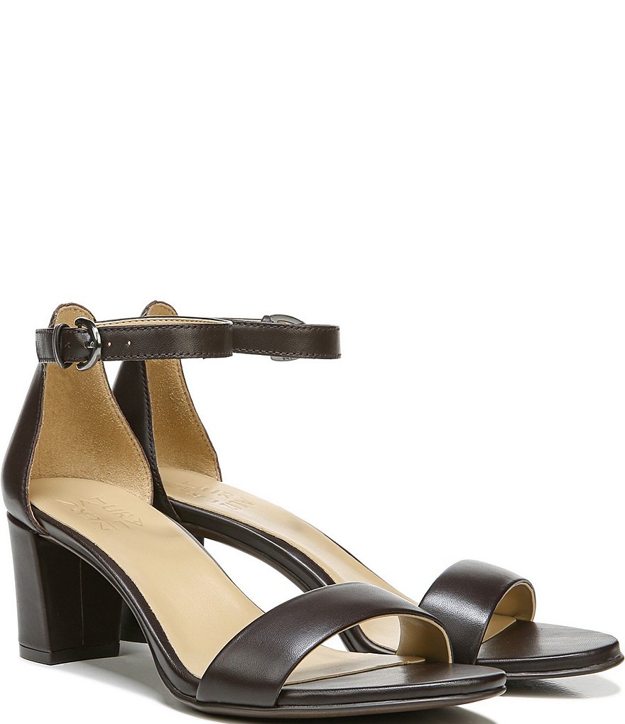 Naturalizer Vera True Colors Leather Ankle Strap Block Heel Dress Sandals